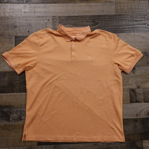 Tommy Bahama Other - Tommy‎ Bahama Striped Polo Shirt Men’s XL Peach Orange Casual Island Wear